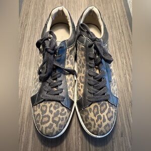 All Saints Black and Brown Leopard Sneakers Sz 9